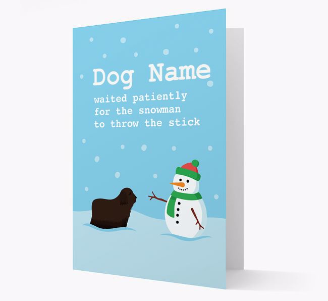 '{dogsName} and Snowman' - Personalised {breedFullName} Christmas Card
